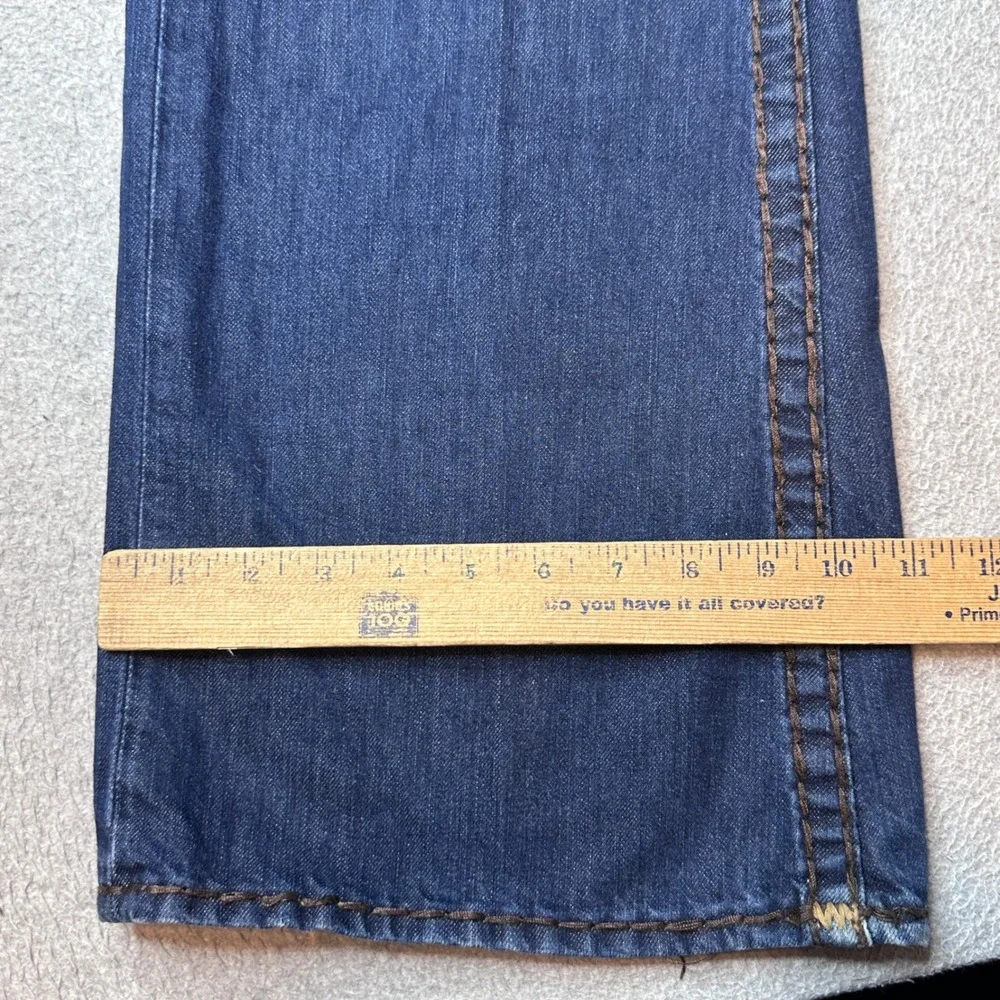 True Religion Jeans Mens 40 Blue Billy Big T Straight Leg Contrast Stitch USA